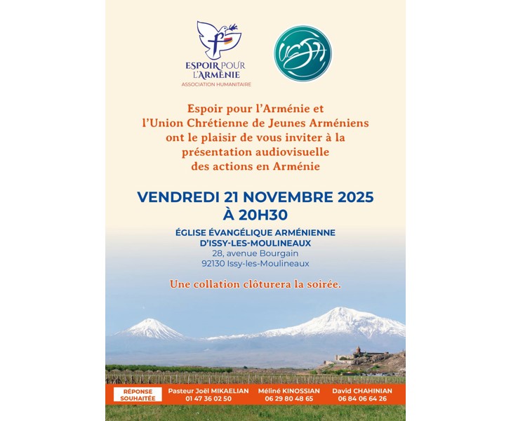 Présentation audiovisuelle des actions en Arménie