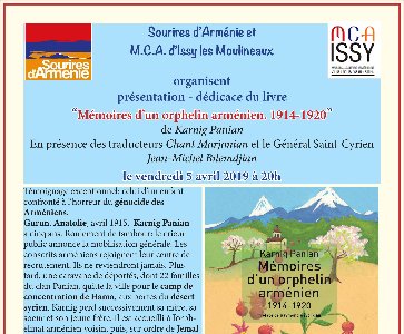 Présentation du livre « Mémoires d’un orphelin arménien »