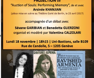 Projection de "Auction of Souls: Performing Memory" (de et avec Arsinée Khanjian) & débat avec V. Calzolari, S. Garibian, B. Guerzoni