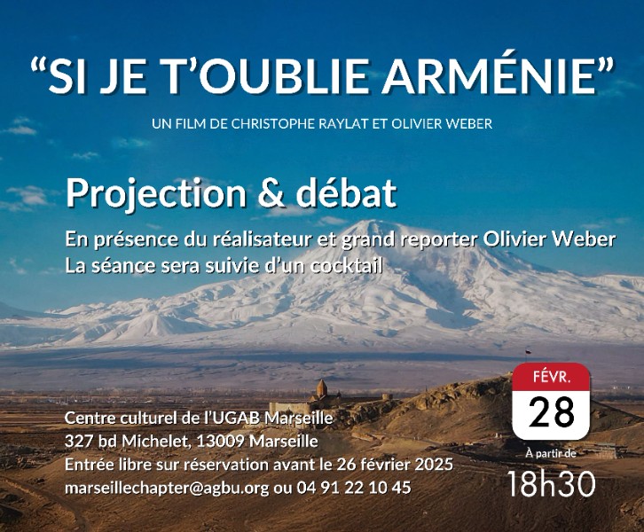 Projection du film 'Arménie si je t'oublie' en présence du réalisateur Olivier Weber