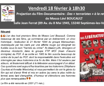 Projection film-documentaire: Des 'terroristes' à la retraite