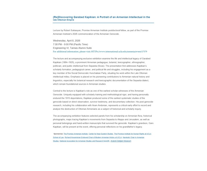 (Re)Discovering Garabed Kapikian: A Portrait of an Armenian Intellectual in the late Ottoman Empire