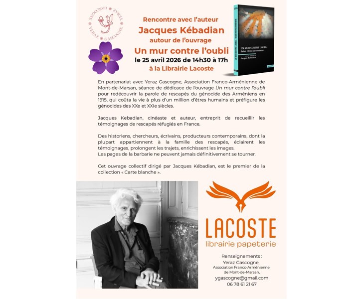 Rencontre avec l'auteur Jacques Kébadian