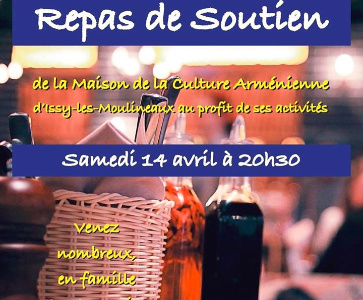 Repas de Soutien de la Maison de la Culture Arménienne d'Issy-les-Moulineaux