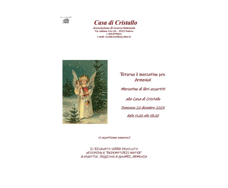 Ritorna il mercatino pro Armenia!