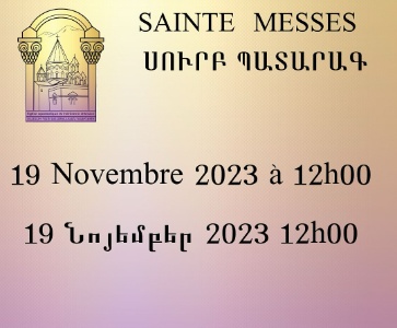 Sainte Messe présidé par le Très Révérend Père Komitas HOVNANYAN