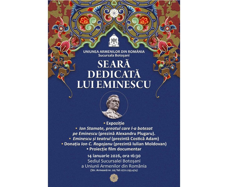 Seară dedicată lui Eminescu