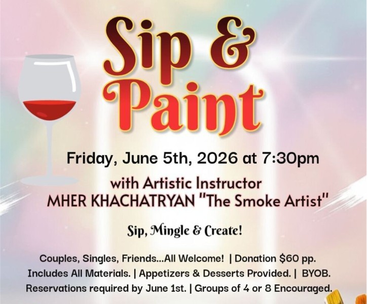 Sip & Paint with Artistic Instructor Mher Khachatryan -- 'The Smoke Artist'. 