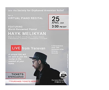 SOAR Virtual Piano Recital with Hayk Melikyan LIVE from Yerevan!