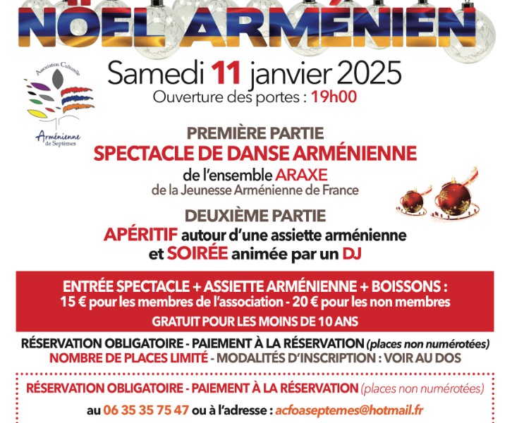  Soirée Noël Arménien - Spectacle danse arménienne - Septèmes-les-Vallons