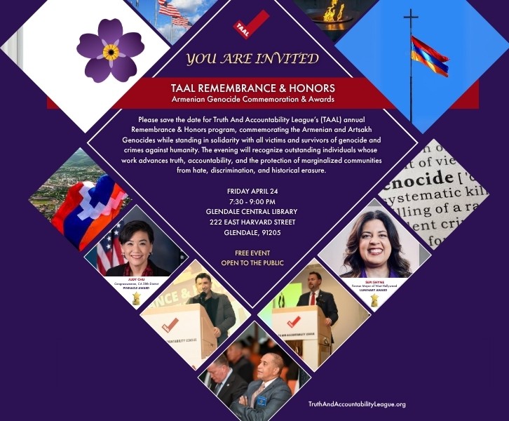 TAAL Remembrance & Honors: Armenian Genocide Commemoration & Awards