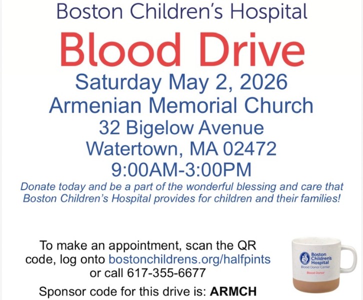 Third Annual Blood Drive at Armenian Memorial Church