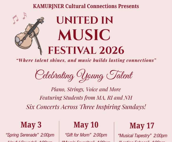 United in Music Festival 2026 - Featuring Young Talent from MA, RI and NH