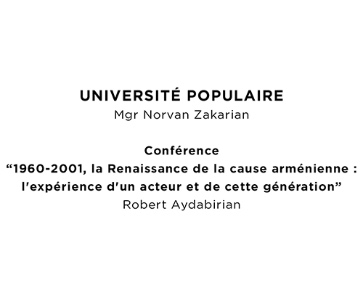 Université populaire de monseigneur Norvan Zakarian
