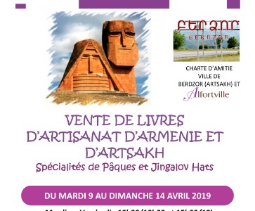 Vente de livres et artisanat d'Arménie et d'Artsakh, 9 au 14 avril, boutique éphémère 