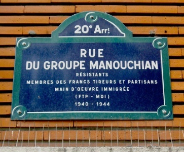 Visite commentée du circuit historique dédié au Groupe Manouchian dans le 20ème arrondissement de Paris