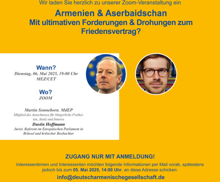 Zoom-Talk "Armenien & Aserbaidschan Mit ultimativen Forderungen & Drohungen zum Friedensvertrag?"